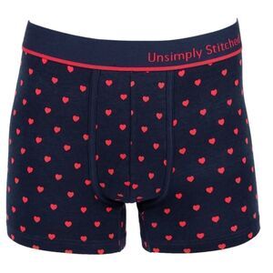 Unsimply Stitched HEARTS Boxer Brief/Trunk, Blue/Red, Size XL, NWT